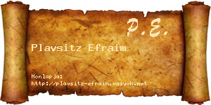 Plavsitz Efraim névjegykártya